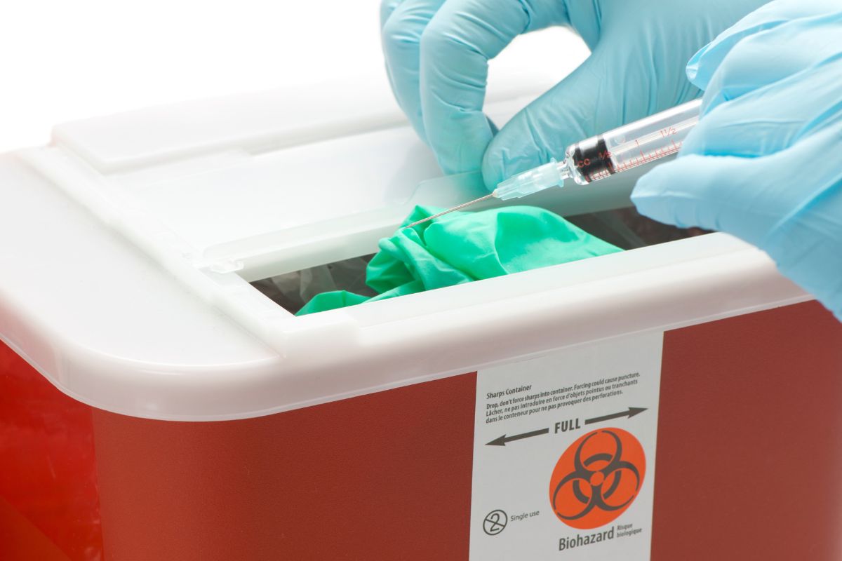 Infectious Waste Must Disposed Trash Bag Red Hospitals Biohazard