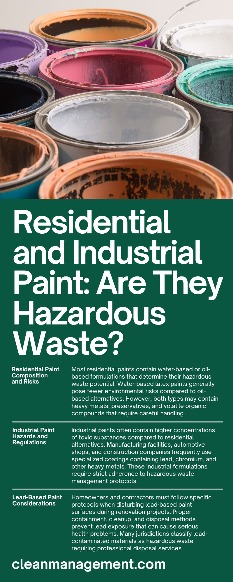 Residential and Industrial Paint: Are They Hazardous Waste?